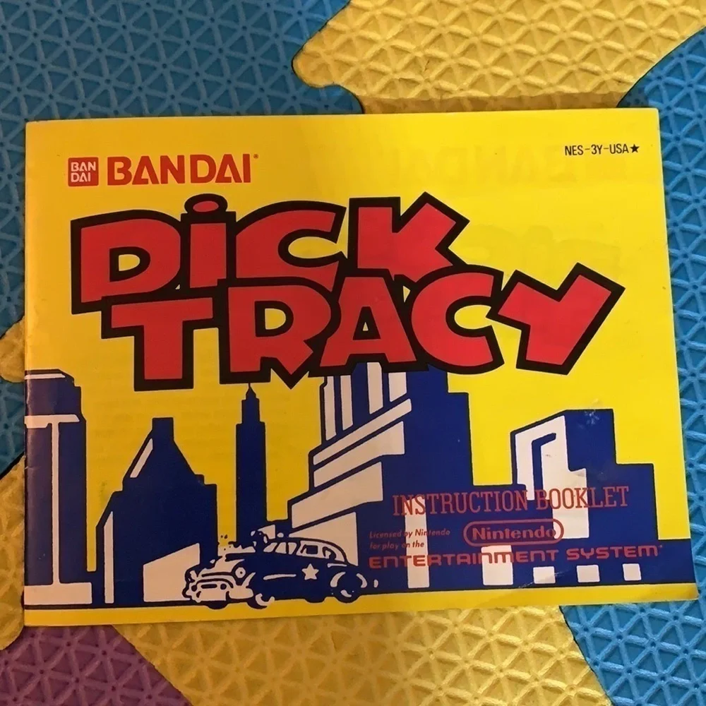 Vintage 1985 Nintendo dick Tracy game by Bandai NES 3Y USA with instructions